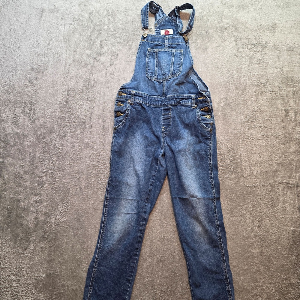 L.e.i. Denim Bib Overalls Kids L Blue Relaxed Straight Leg Jeans Casual Flaw
